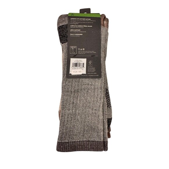 Alpine Design Hiking Sock Merino Wool Size XL Men's 13-15 NWT Brown Gray - Picture 2 of 4